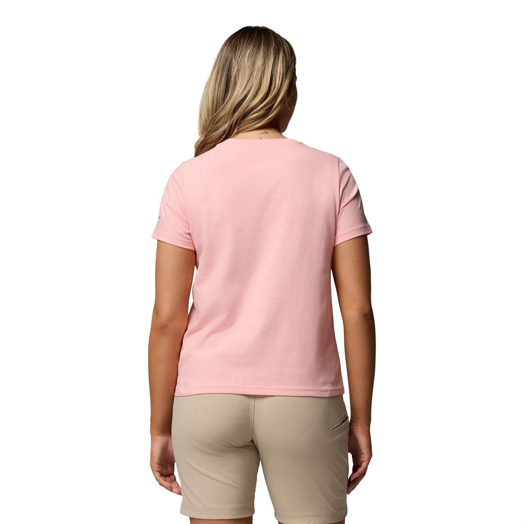 Pink - Back - Columbia Womens-Ladies Logo Performance T-Shirt