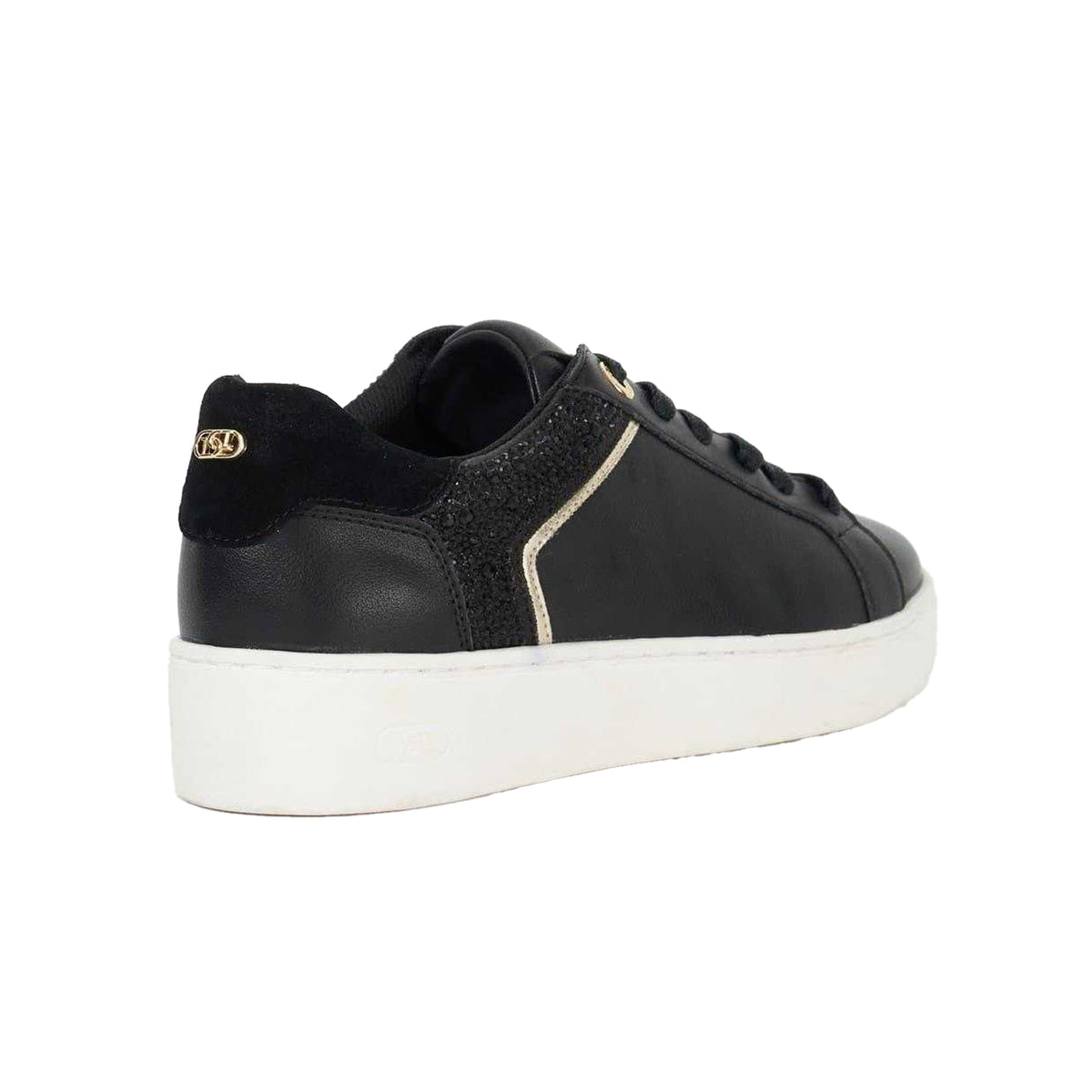 Black - Back - Dune London Womens-Ladies Elli Leather Platform Shoes