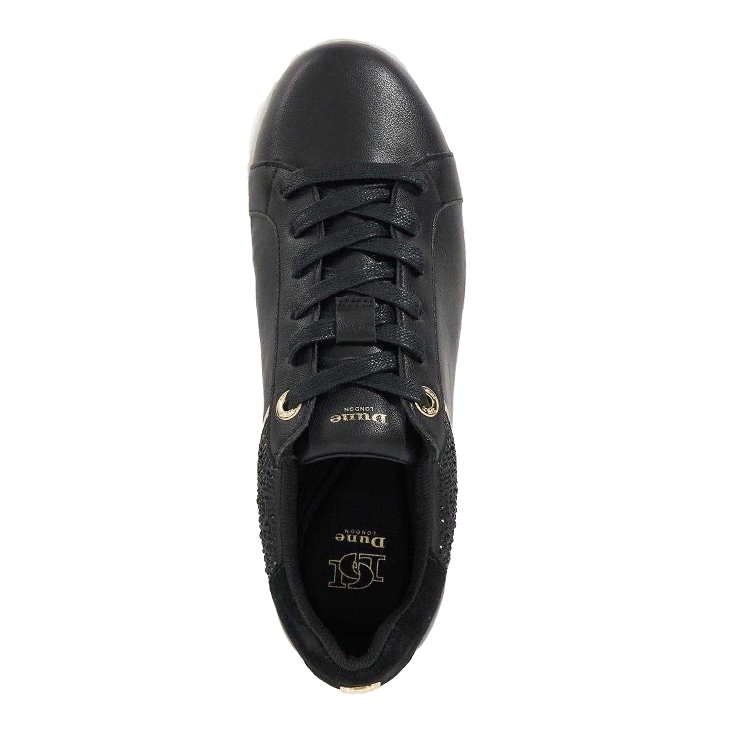 Black - Side - Dune London Womens-Ladies Elli Leather Platform Shoes
