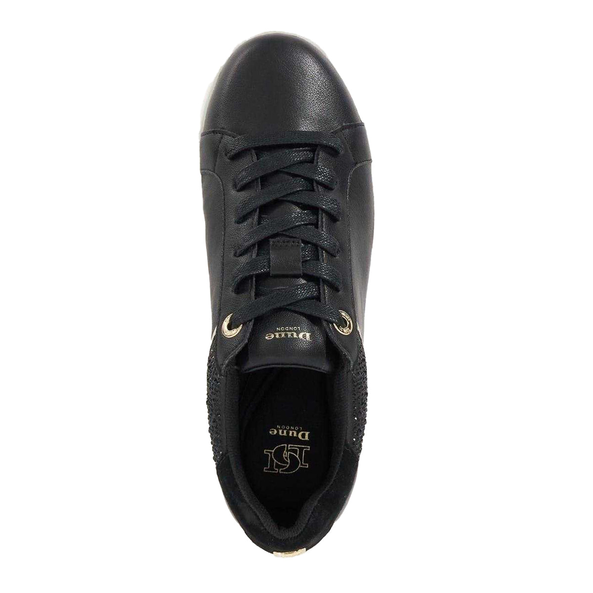 Black - Side - Dune London Womens-Ladies Elli Leather Platform Shoes