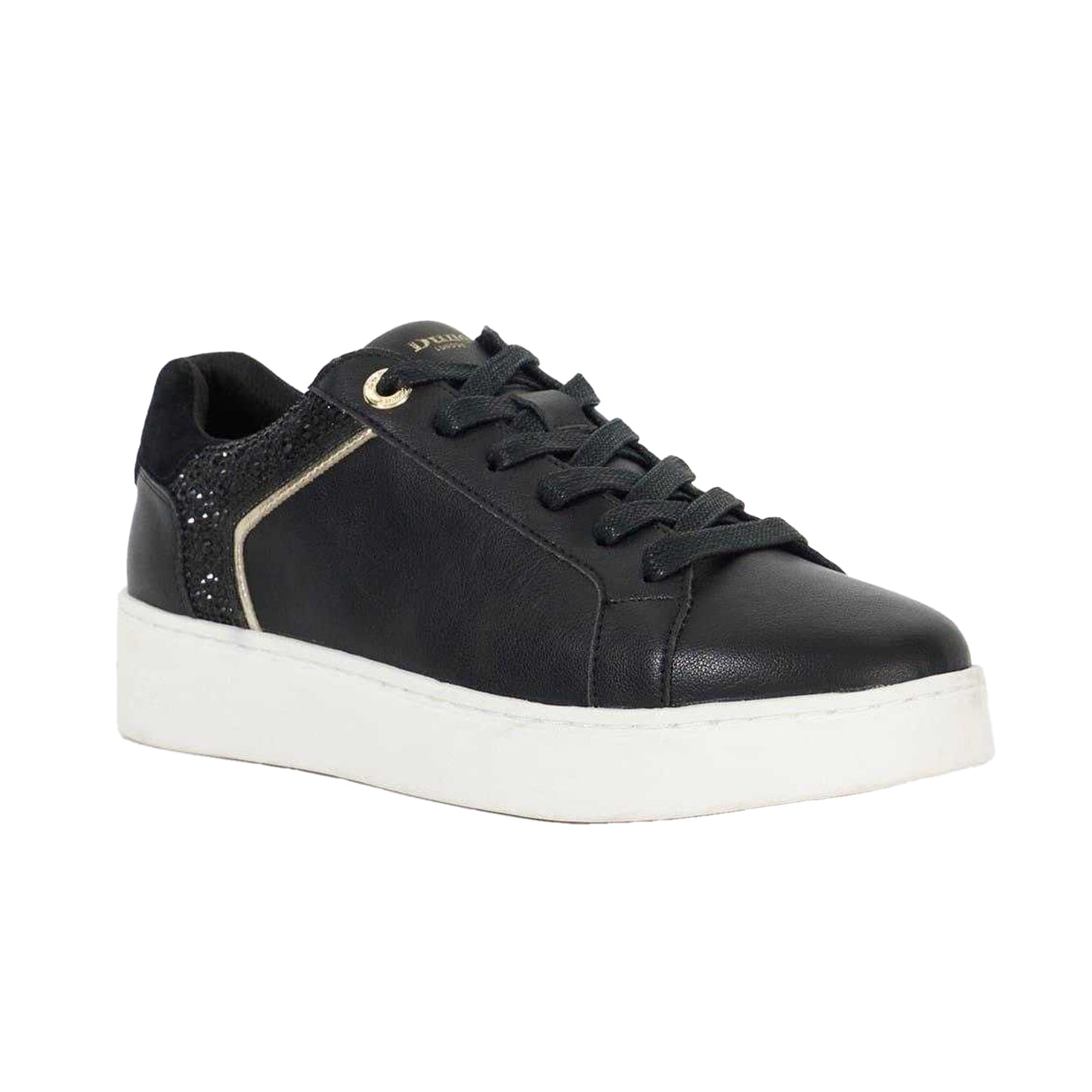 Black - Pack Shot - Dune London Womens-Ladies Elli Leather Platform Shoes