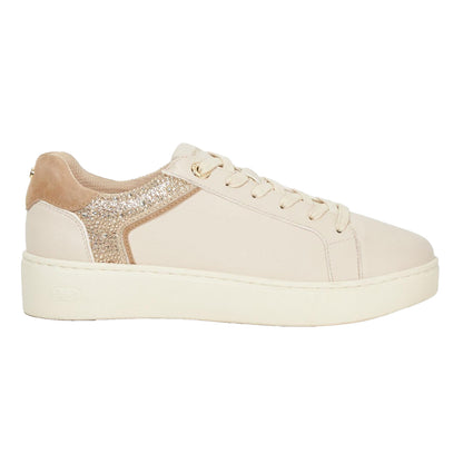 Cream - Front - Dune London Womens-Ladies Elli Leather Platform Shoes