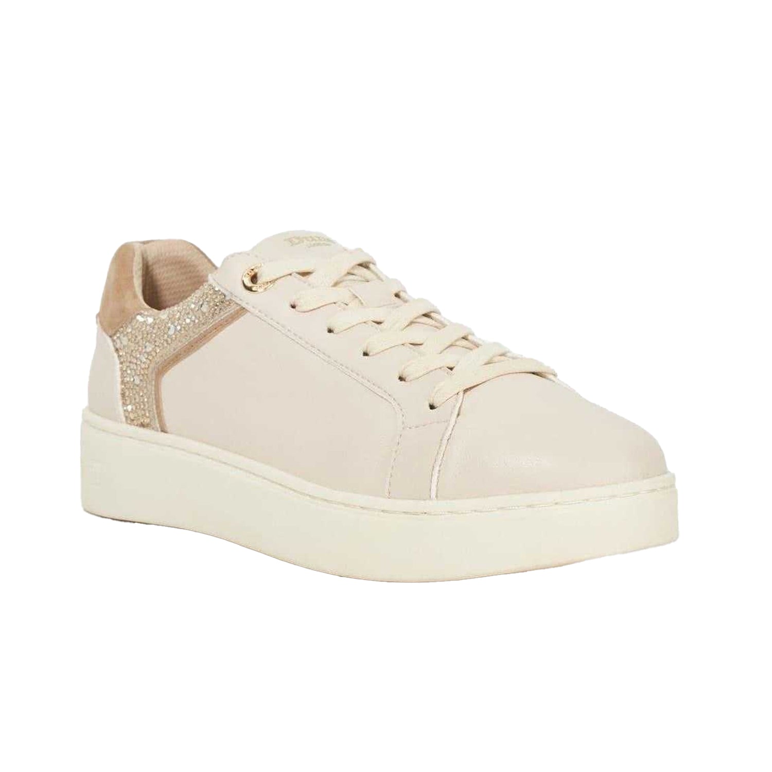 Cream - Pack Shot - Dune London Womens-Ladies Elli Leather Platform Shoes