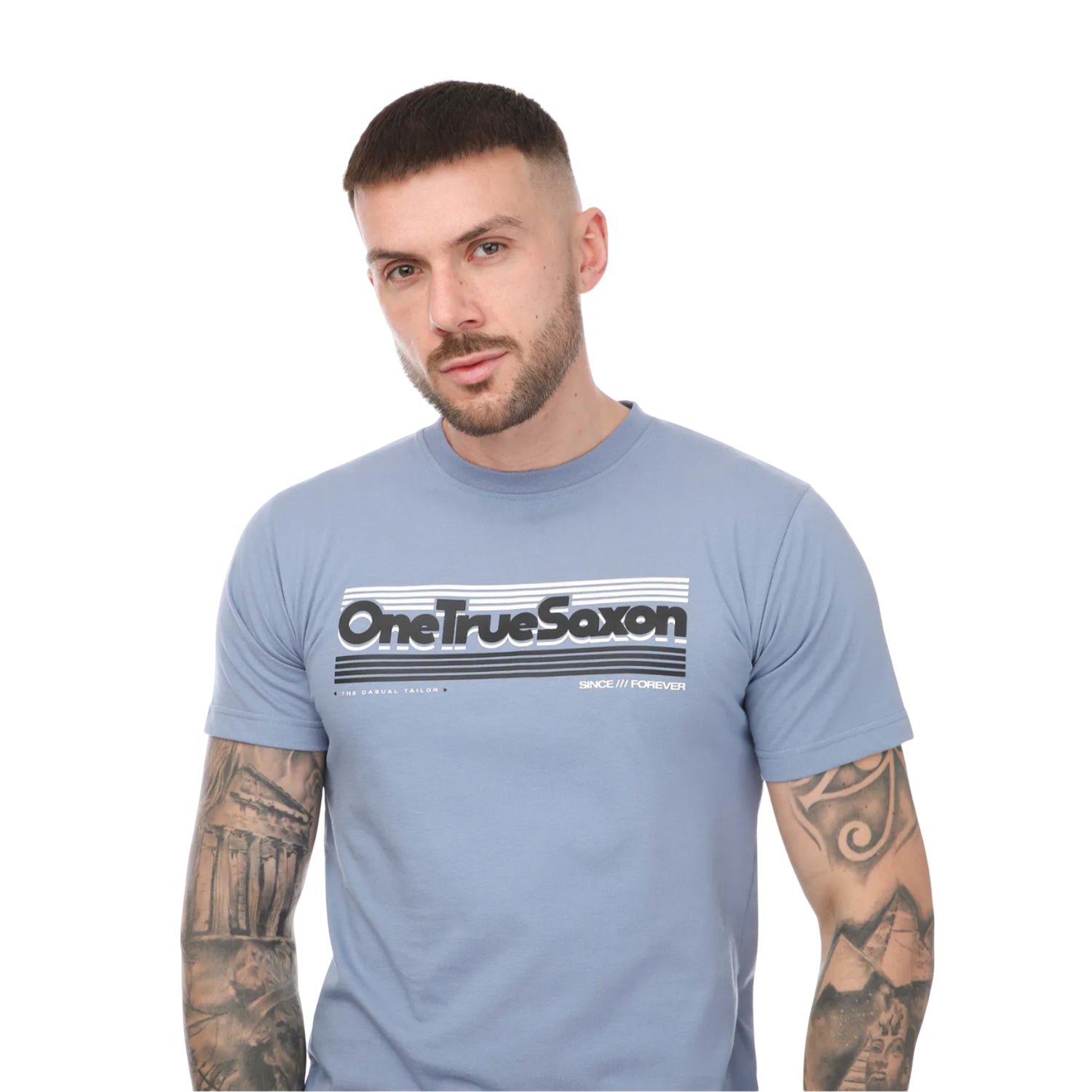 Blue - Side - One True Saxon Mens Forever T-Shirt