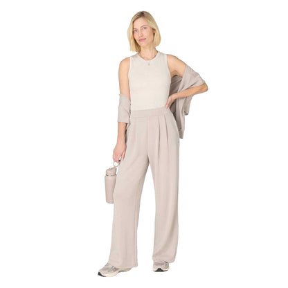 Beige - Side - Sweaty Betty Womens-Ladies Wide Leg Trousers