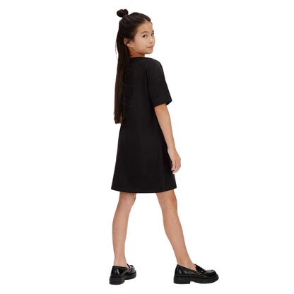 Black - Back - Calvin Klein Girls Logo T-Shirt Dress