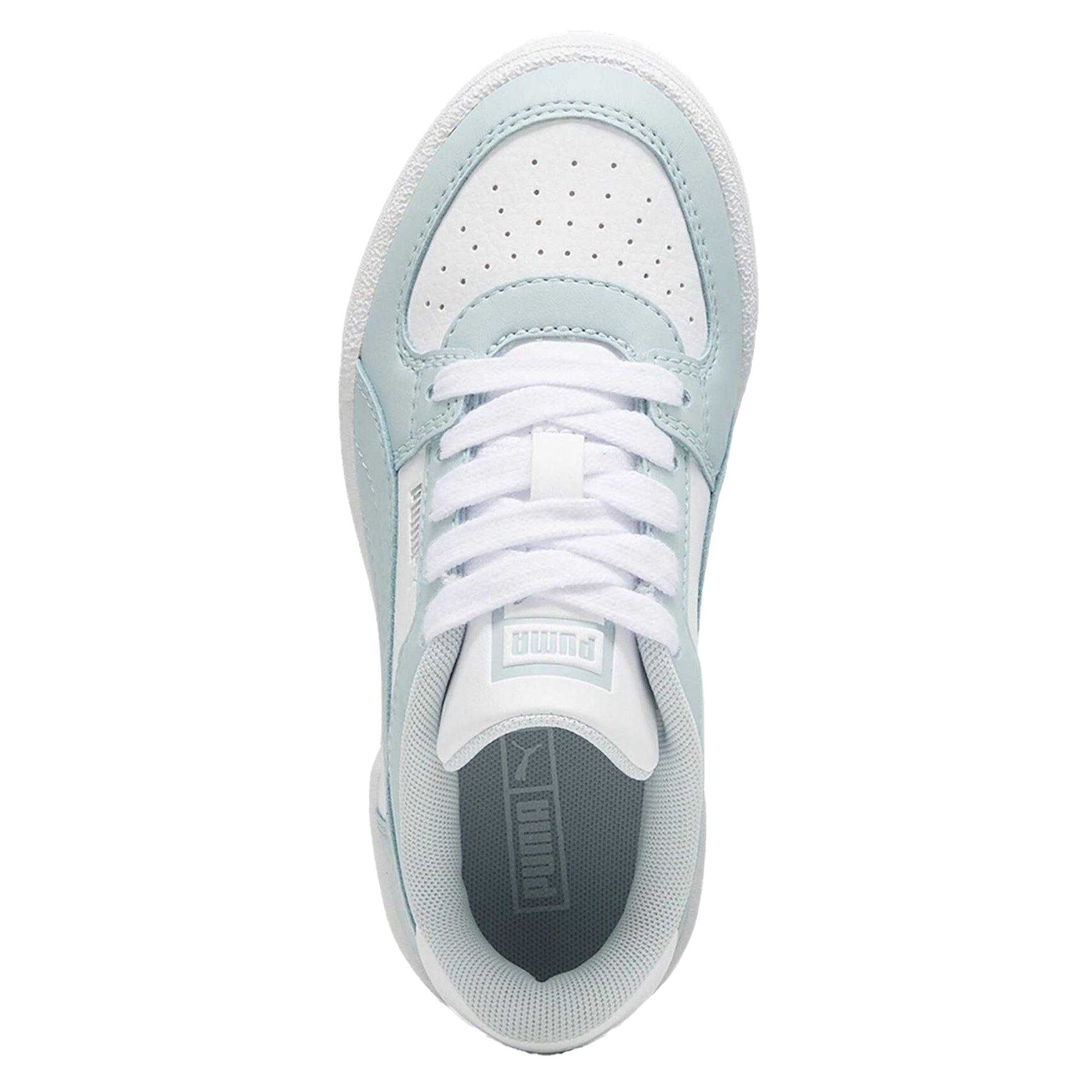 White-Blue - Side - Puma Childrens-Kids Pro Trainers