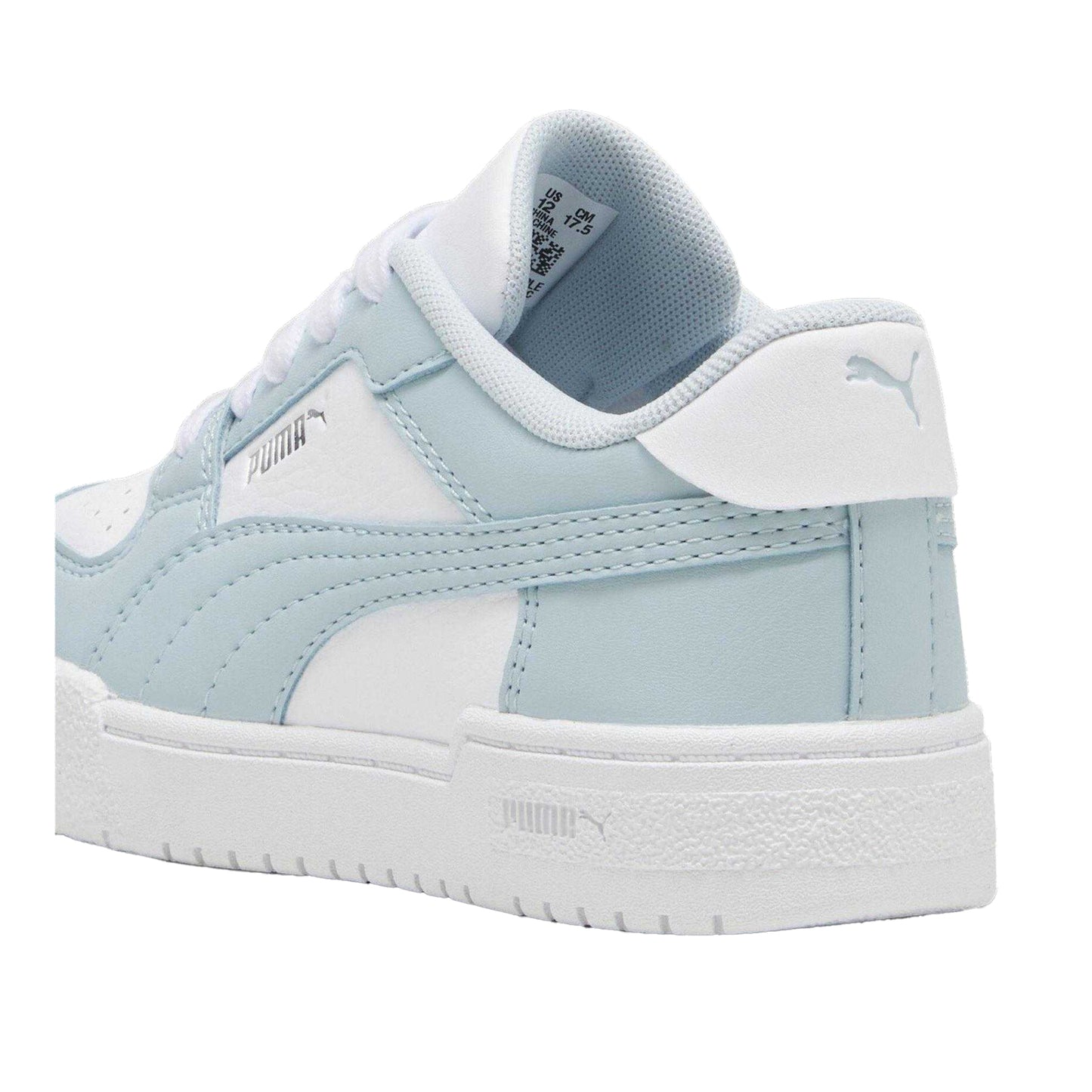 White-Blue - Pack Shot - Puma Childrens-Kids Pro Trainers