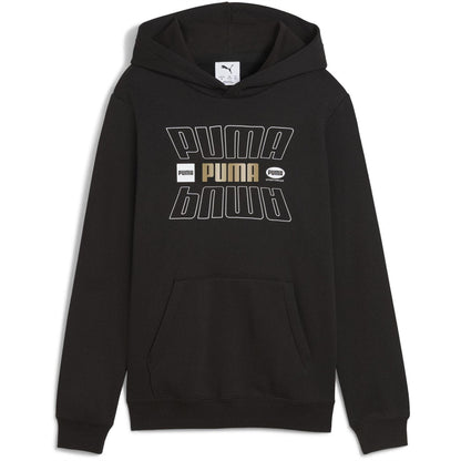 Black - Front - Puma Childrens-Kids Drawstring Hoodie