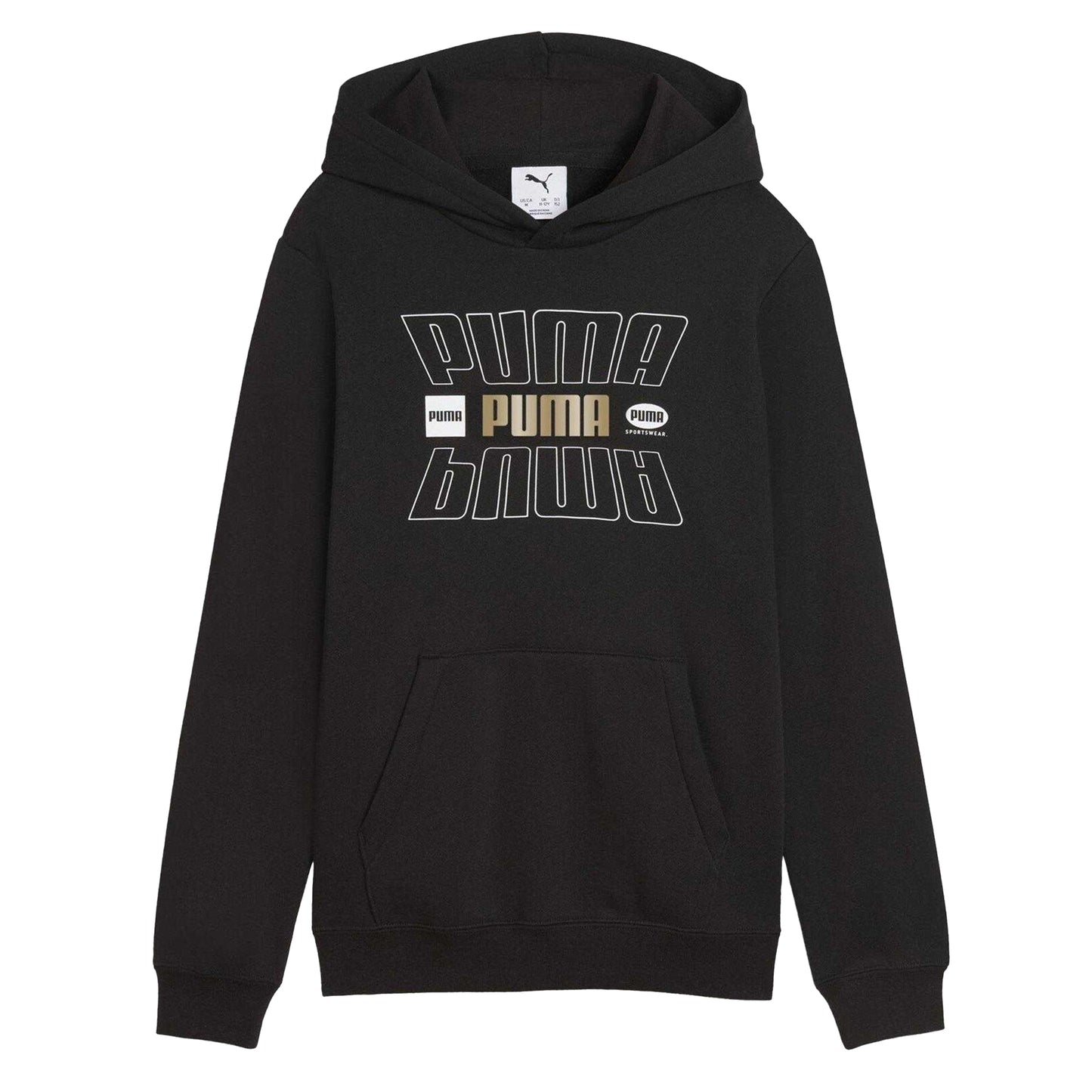 Black - Front - Puma Childrens-Kids Drawstring Hoodie