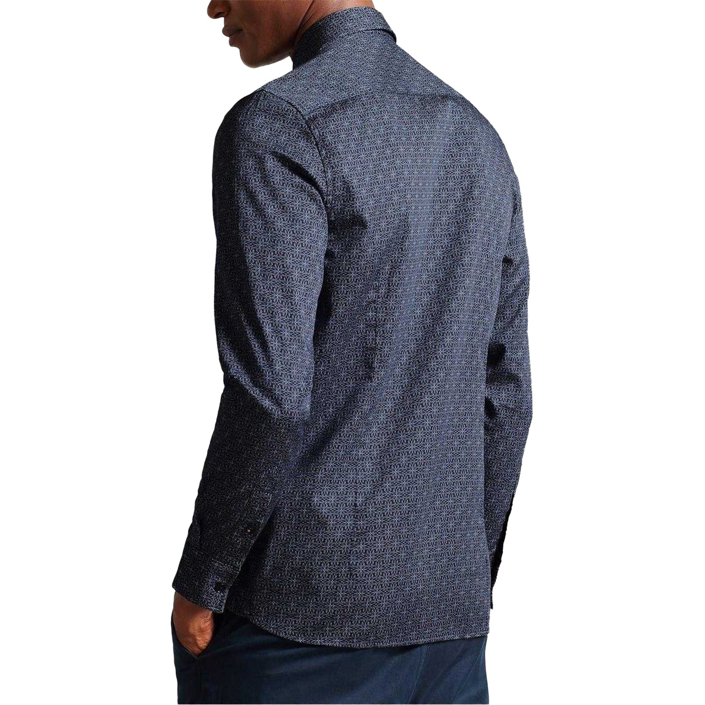 Navy - Back - Ted Baker Mens Slim Long-Sleeved Shirt