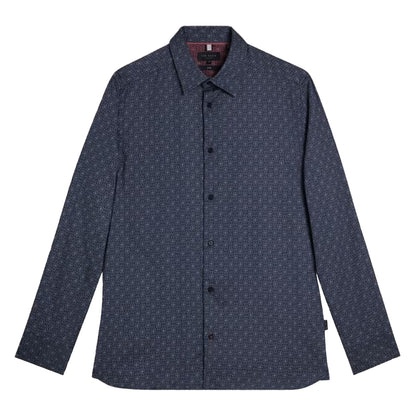 Navy - Front - Ted Baker Mens Slim Long-Sleeved Shirt