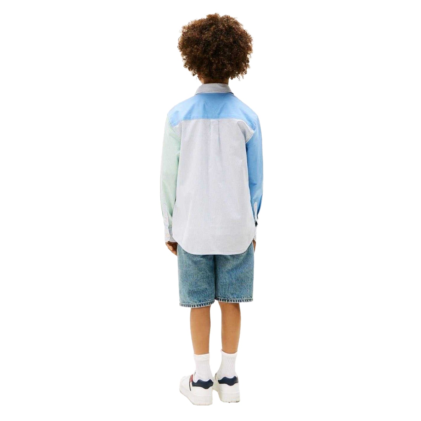 Cloud Blue - Back - Tommy Hilfiger Boys Long-Sleeved Button-Down Shirt