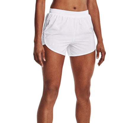 White - Side - Under Armour Womens-Ladies Fly By Elite Shorts