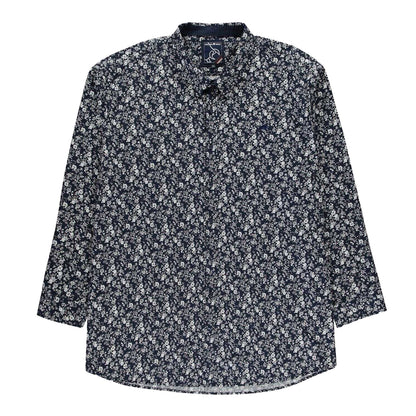 Navy - Front - Raging Bull Mens Woven Regular Long-Sleeved Shirt