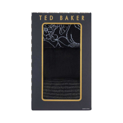 Black - Back - Ted Baker Mens Formal Crew Socks (Pack of 3)