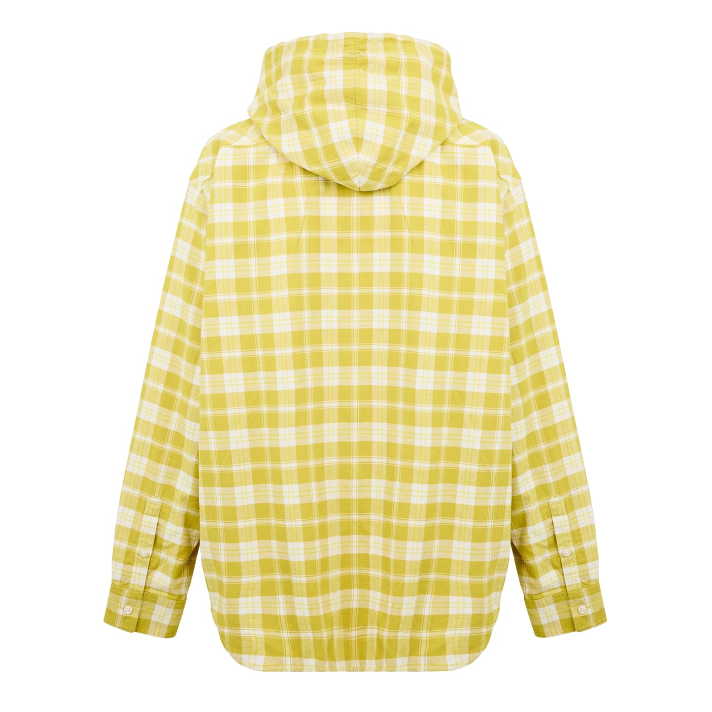 Yellow - Back - Diesel Unisex Adult Plaid Hooded Regular Long-Sleeved Shirt