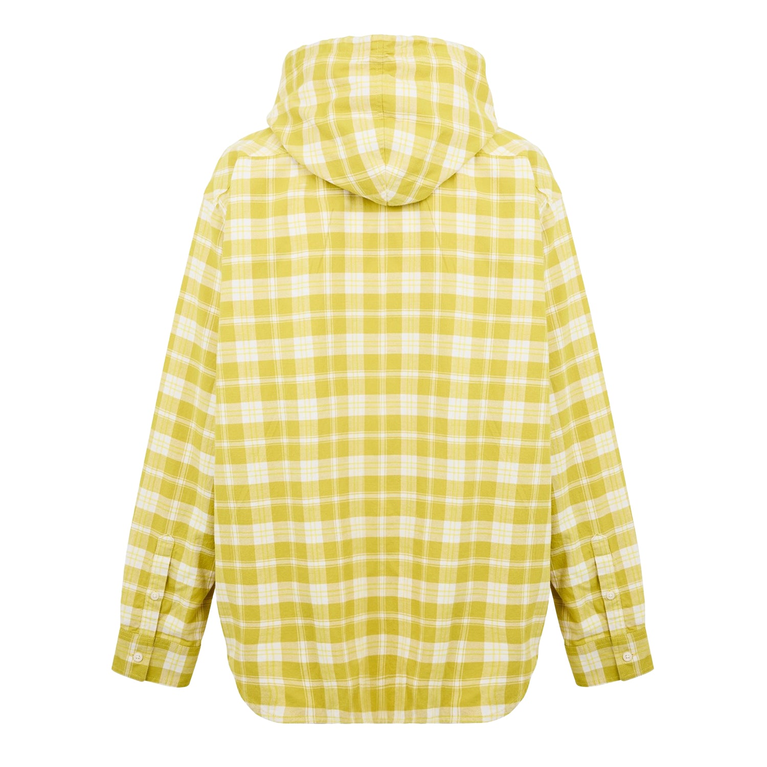 Yellow - Back - Diesel Unisex Adult Plaid Hooded Regular Long-Sleeved Shirt