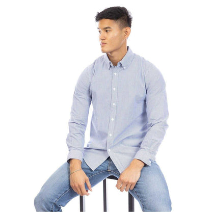 Navy-White - Lifestyle - Peter Werth Mens Button-Down Shirt