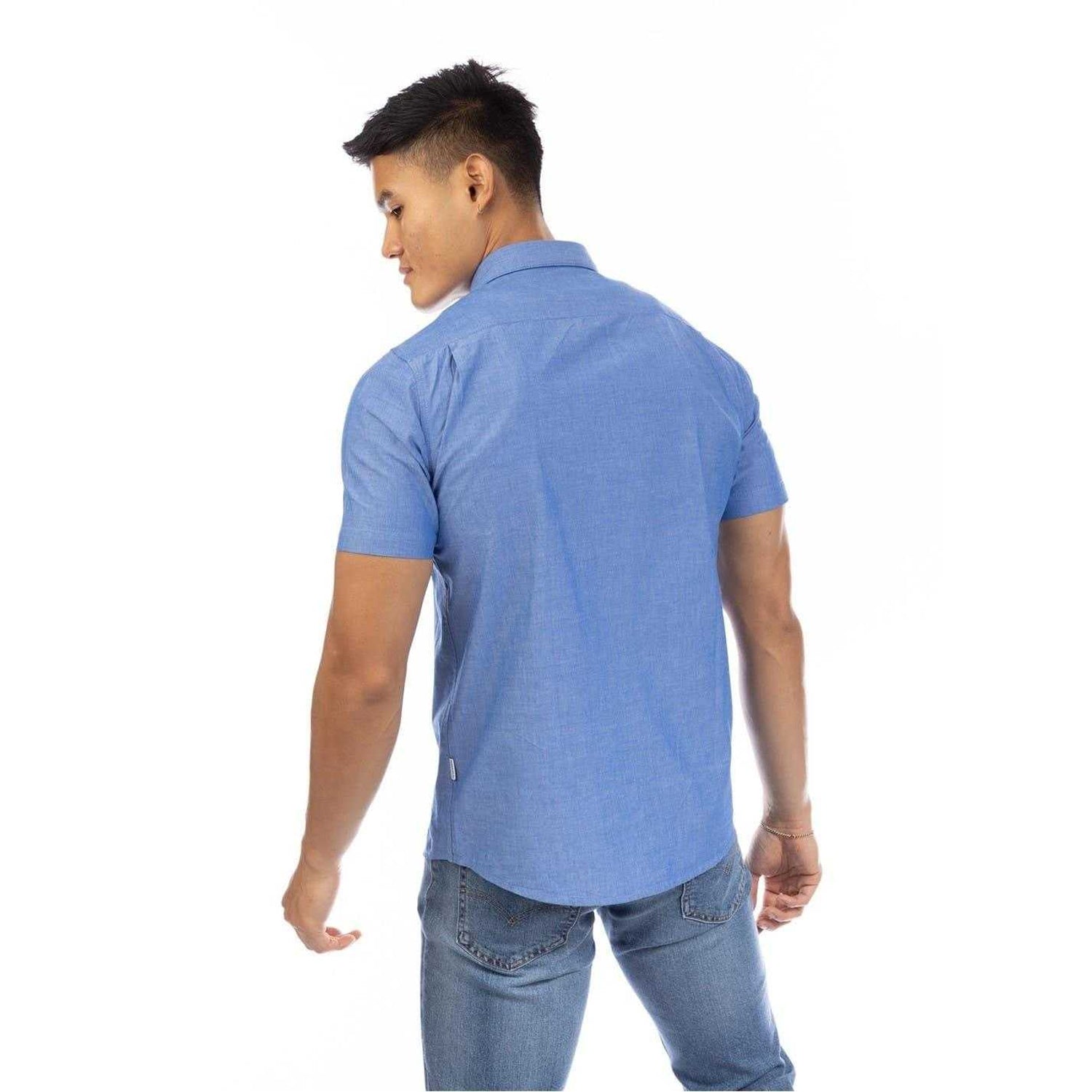 Indigo - Back - Peter Werth Mens Short-Sleeved Shirt