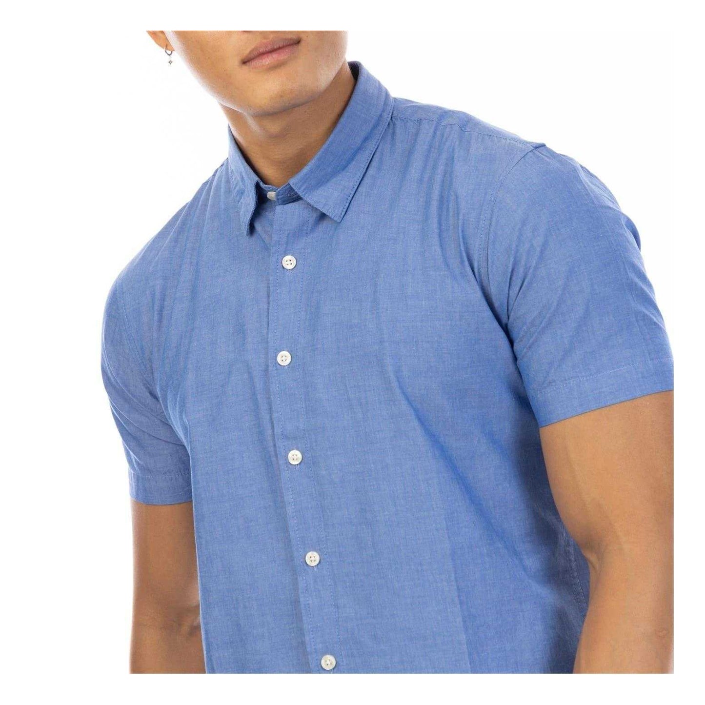 Indigo - Side - Peter Werth Mens Short-Sleeved Shirt