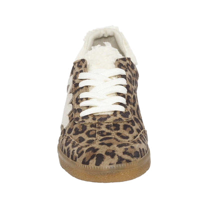Brown - Lifestyle - Steve Madden Womens-Ladies Elora Leopard Print Textile Trainers