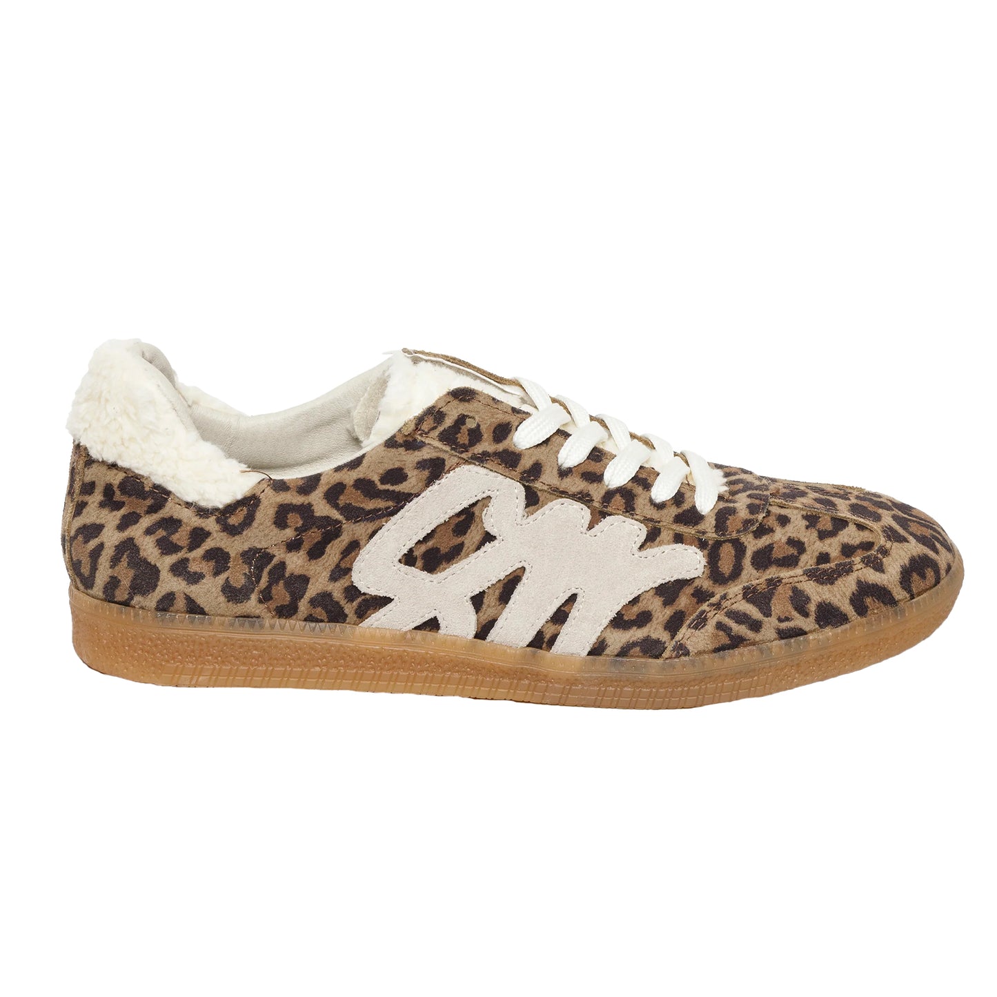 Brown - Front - Steve Madden Womens-Ladies Elora Leopard Print Textile Trainers