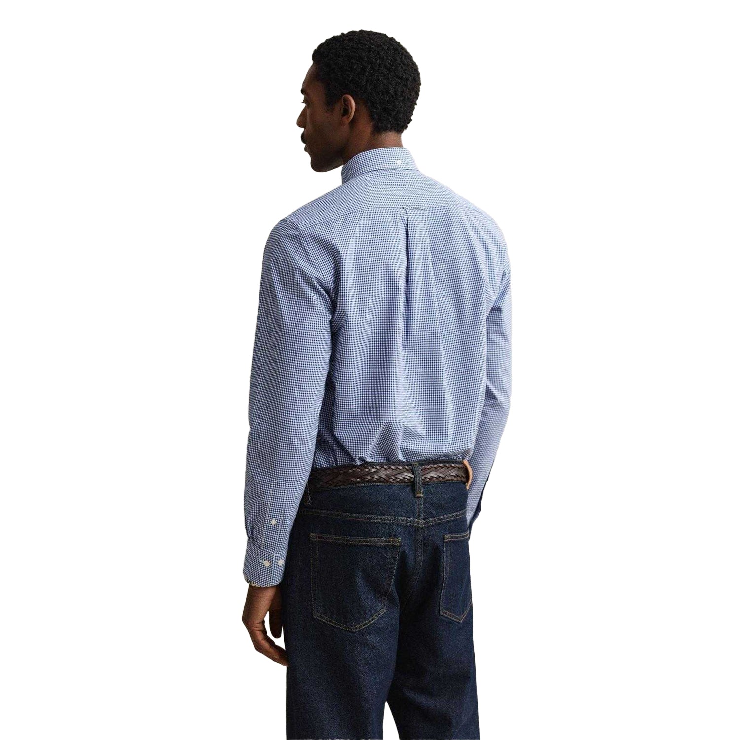 Blue - Back - Gant Mens Fitted Shirt