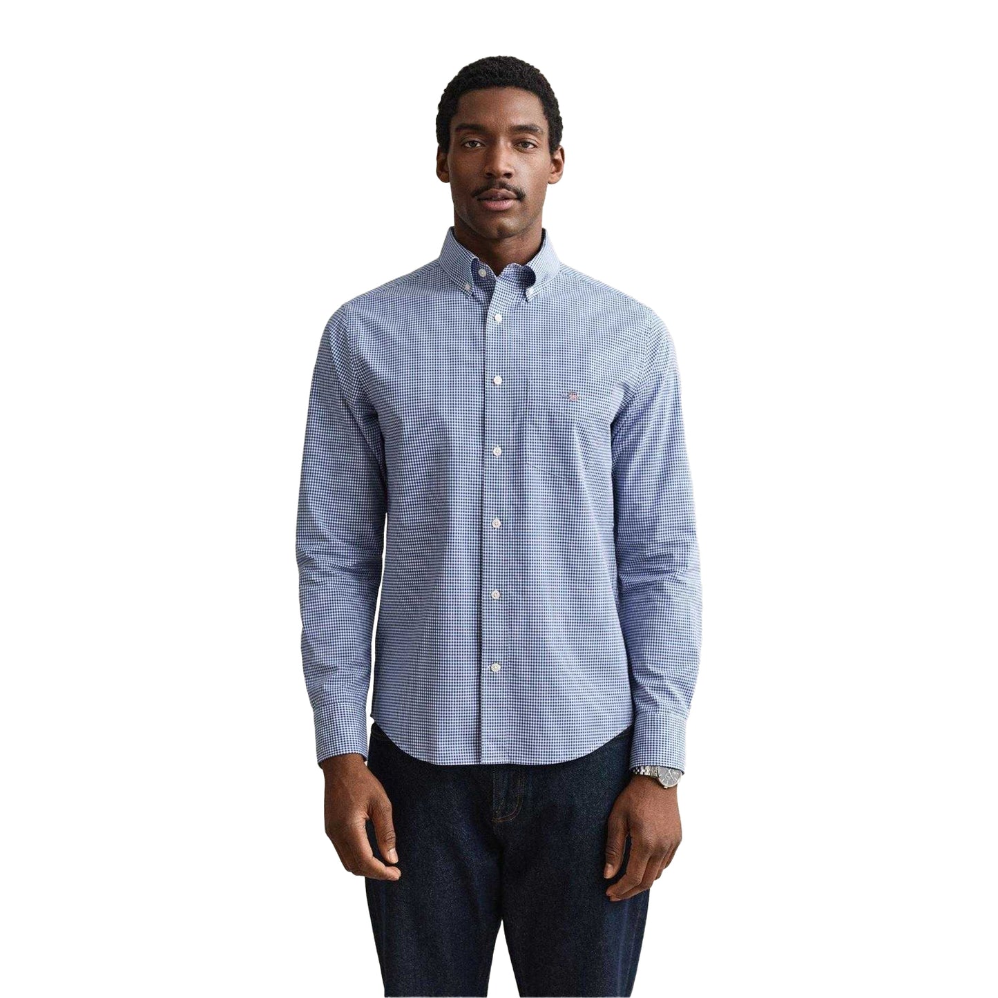Blue - Side - Gant Mens Fitted Shirt
