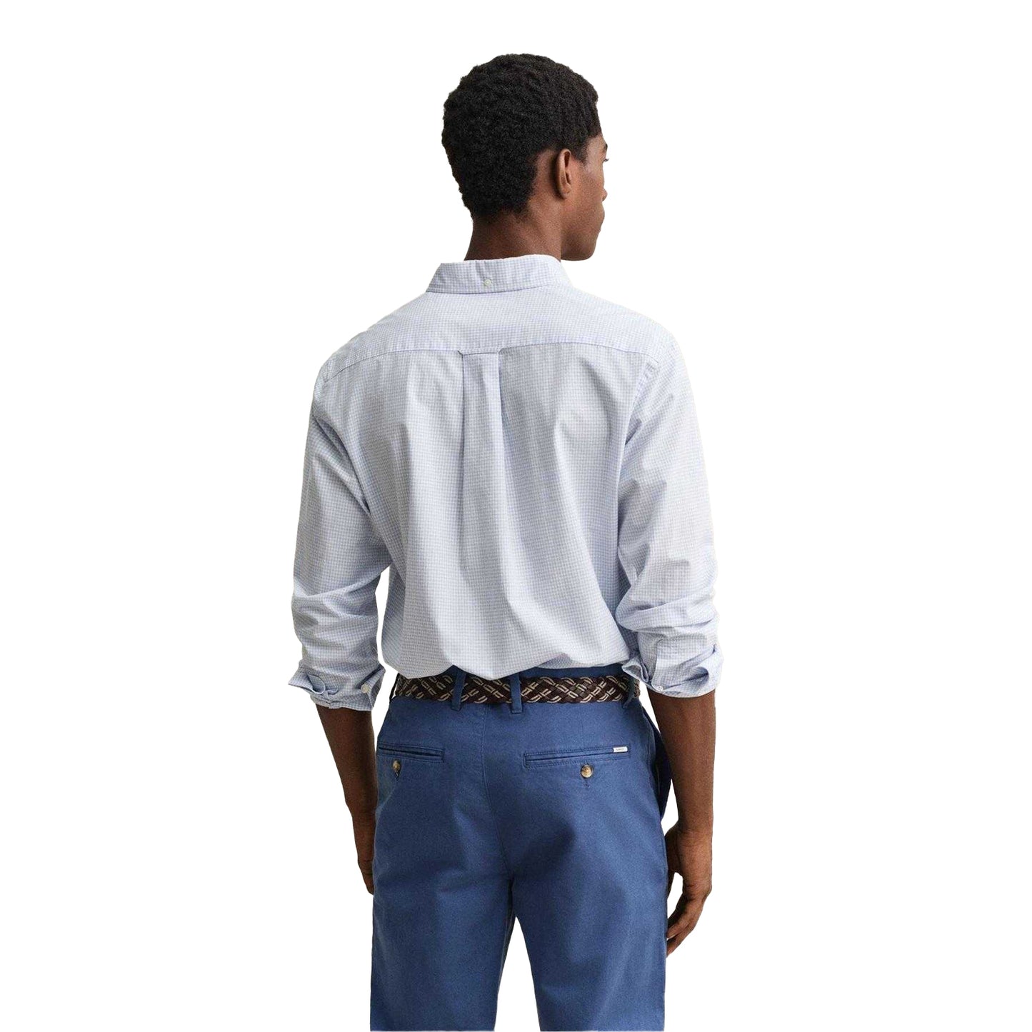 Light Blue - Back - Gant Mens Fitted Shirt