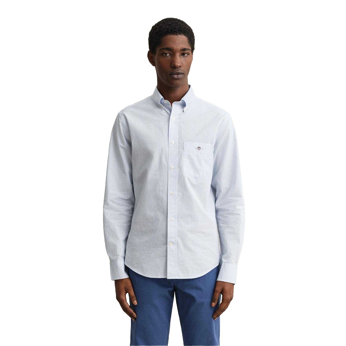 Light Blue - Side - Gant Mens Fitted Shirt