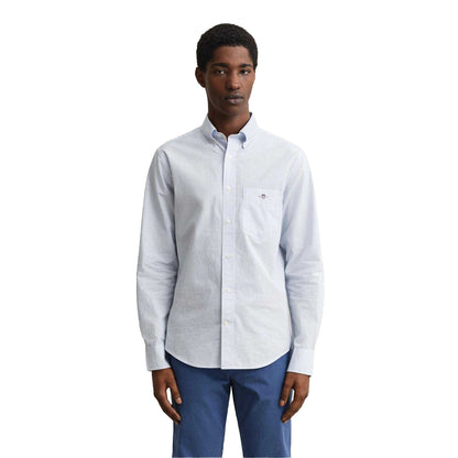 Light Blue - Side - Gant Mens Fitted Shirt