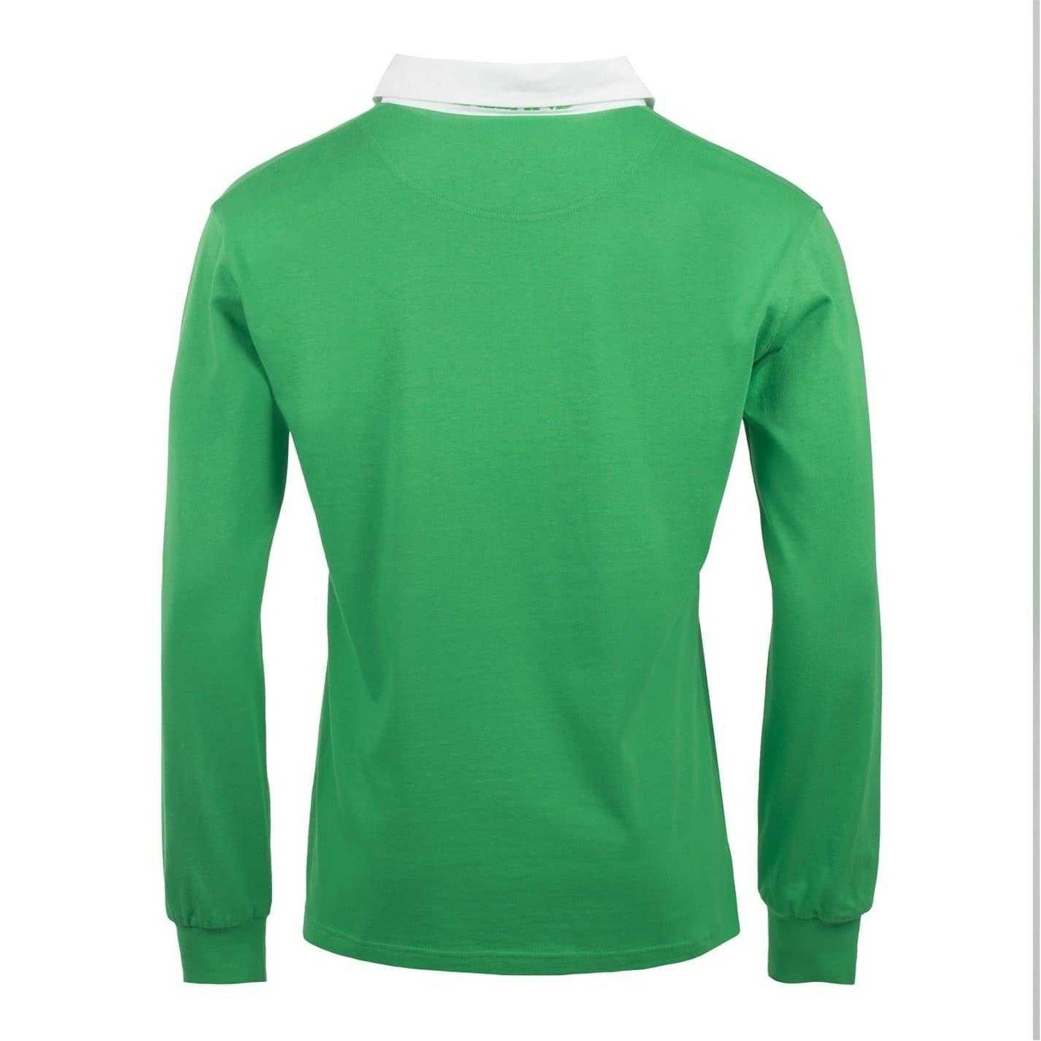 Kelly Green - Back - KooGa Unisex Adult Heavy Cotton Long-Sleeved Rugby Shirt