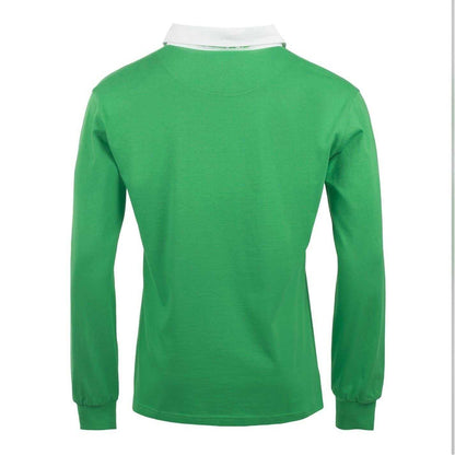 Kelly Green - Back - KooGa Unisex Adult Heavy Cotton Long-Sleeved Rugby Shirt