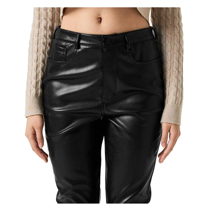 Black - Side - Jack Wills Womens-Ladies Faux Leather Skinny Trousers