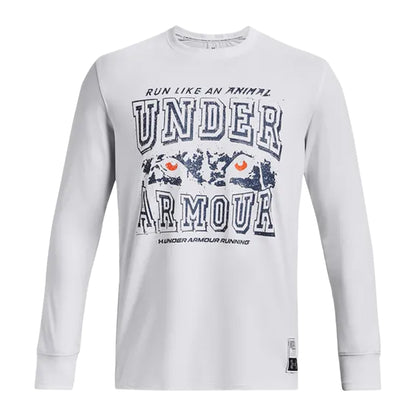 White - Front - Under Armour Mens Run Like An Animal Long-Sleeved Warm Up Top
