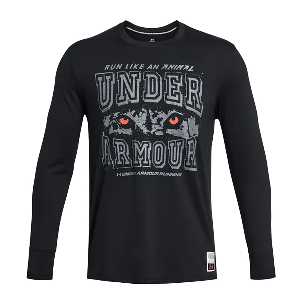 Black - Front - Under Armour Mens Run Like An Animal Long-Sleeved Warm Up Top