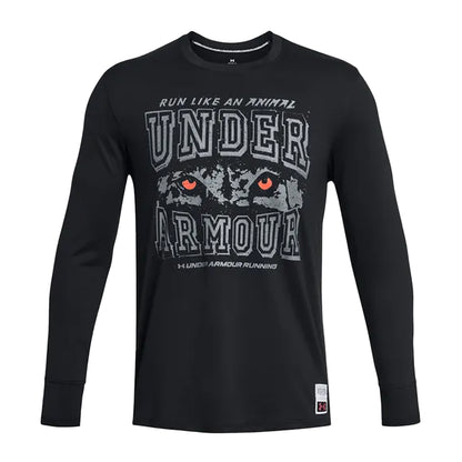 Black - Front - Under Armour Mens Run Like An Animal Long-Sleeved Warm Up Top