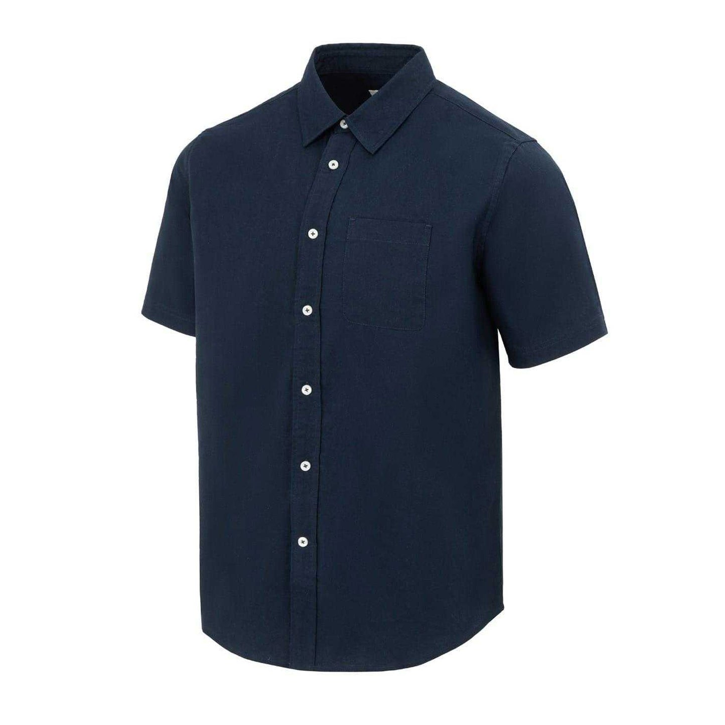 Navy - Side - Firetrap Mens Oxford Cotton Casual Shirt