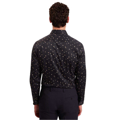 Navy - Back - Ted Baker Mens Floral Slim Long-Sleeved Shirt