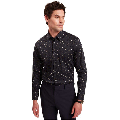 Navy - Lifestyle - Ted Baker Mens Floral Slim Long-Sleeved Shirt