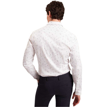 White - Back - Ted Baker Mens Floral Slim Long-Sleeved Shirt