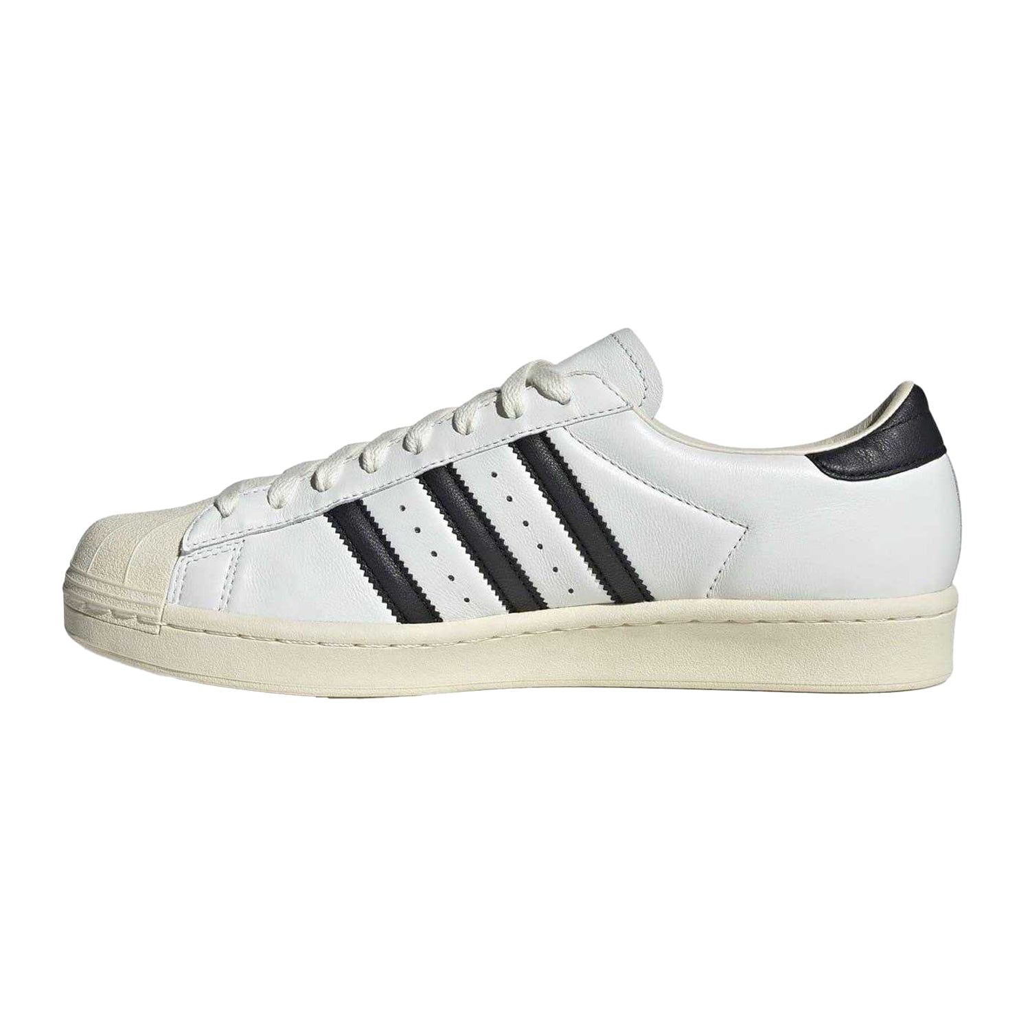 White-Black - Side - Adidas Mens Superstar Shell Leather Trainers
