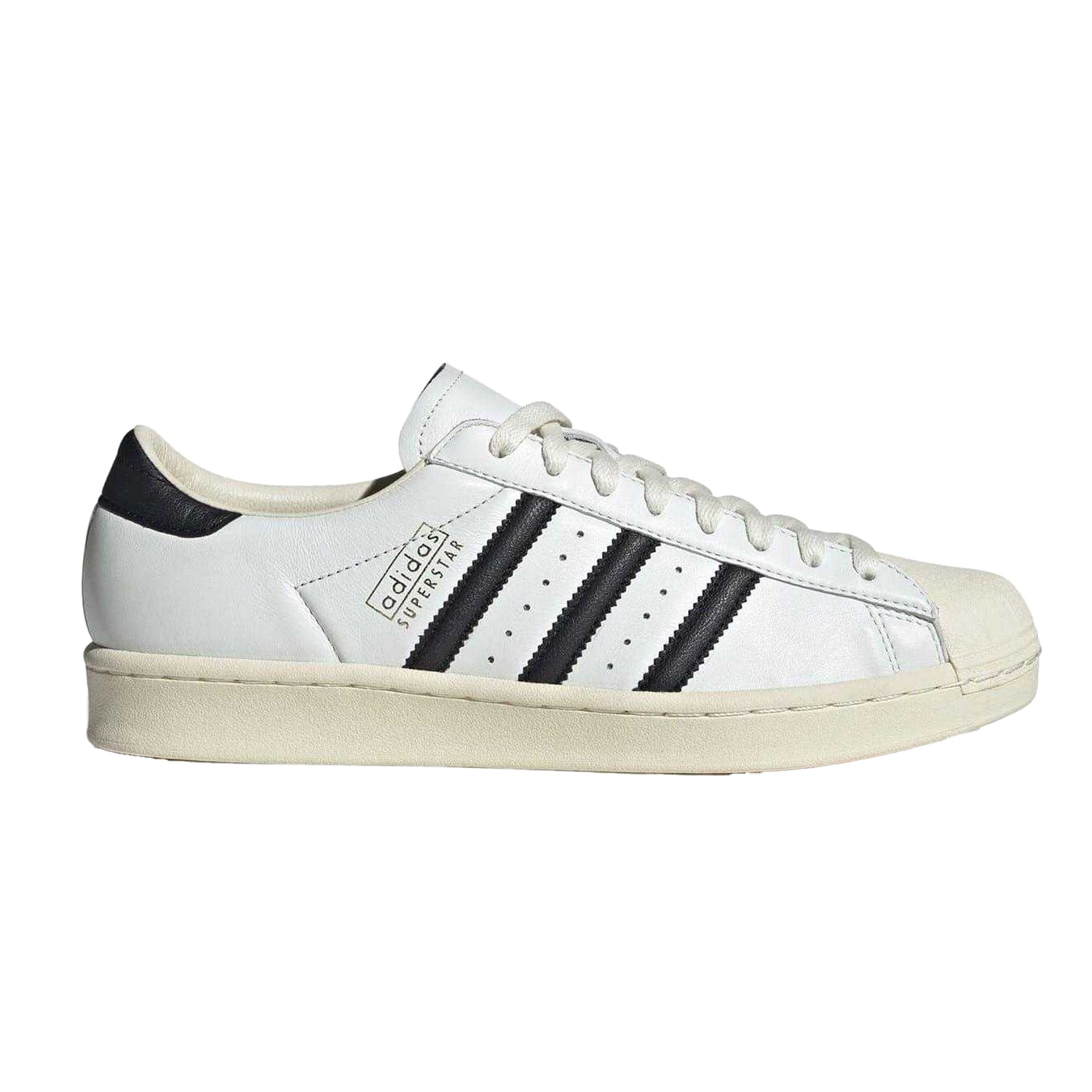 White-Black - Front - Adidas Mens Superstar Shell Leather Trainers