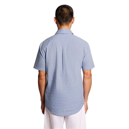 Chalk Blue - Back - Lyle & Scott Mens Lightweight Short-Sleeved Shirt