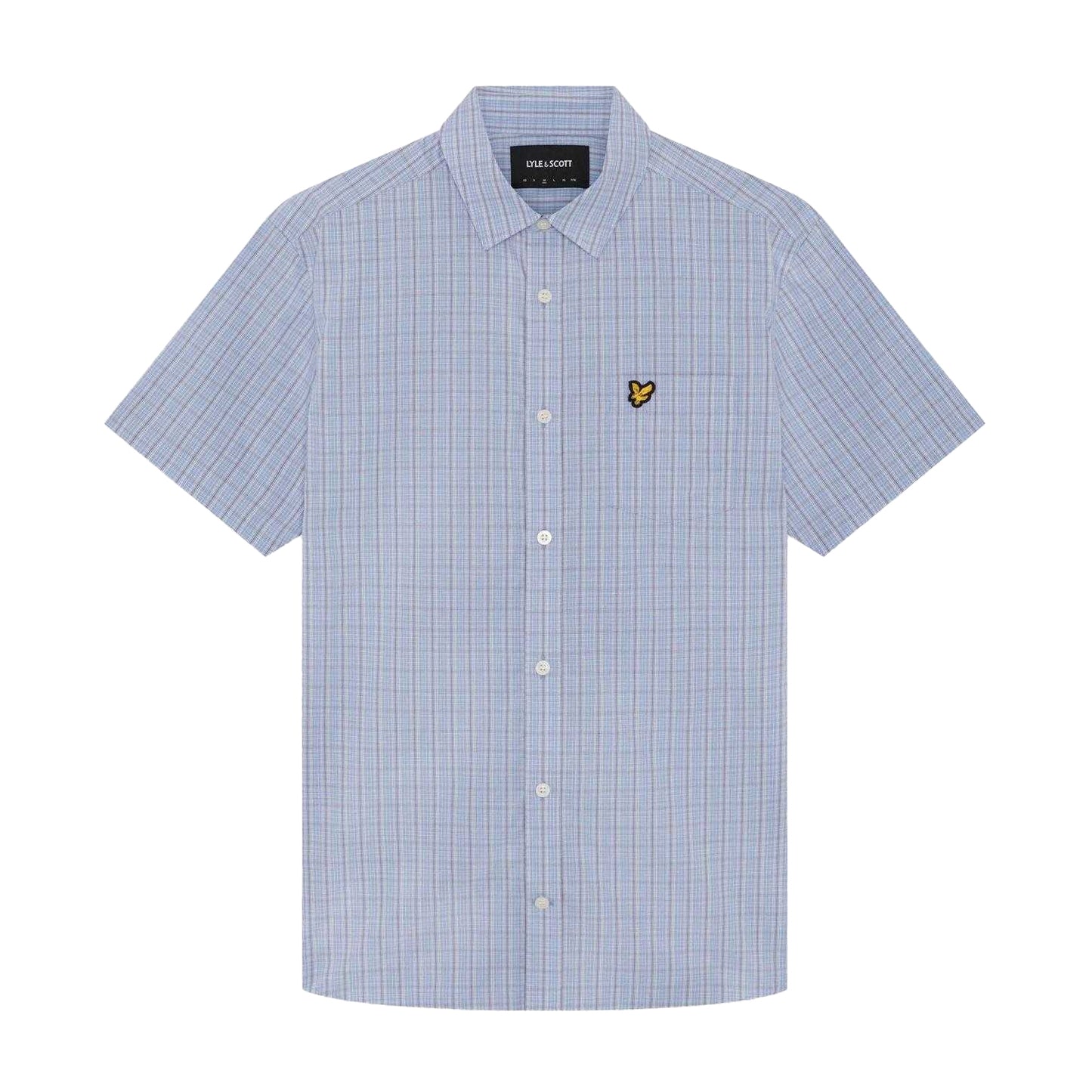 Chalk Blue - Front - Lyle & Scott Mens Lightweight Short-Sleeved Shirt