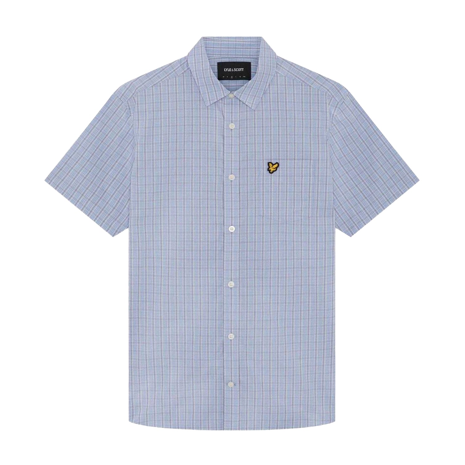 Chalk Blue - Front - Lyle & Scott Mens Lightweight Short-Sleeved Shirt