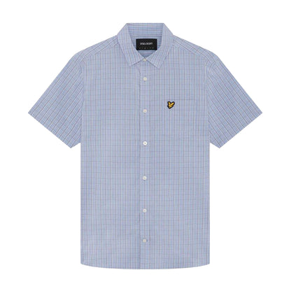 Chalk Blue - Front - Lyle & Scott Mens Lightweight Short-Sleeved Shirt