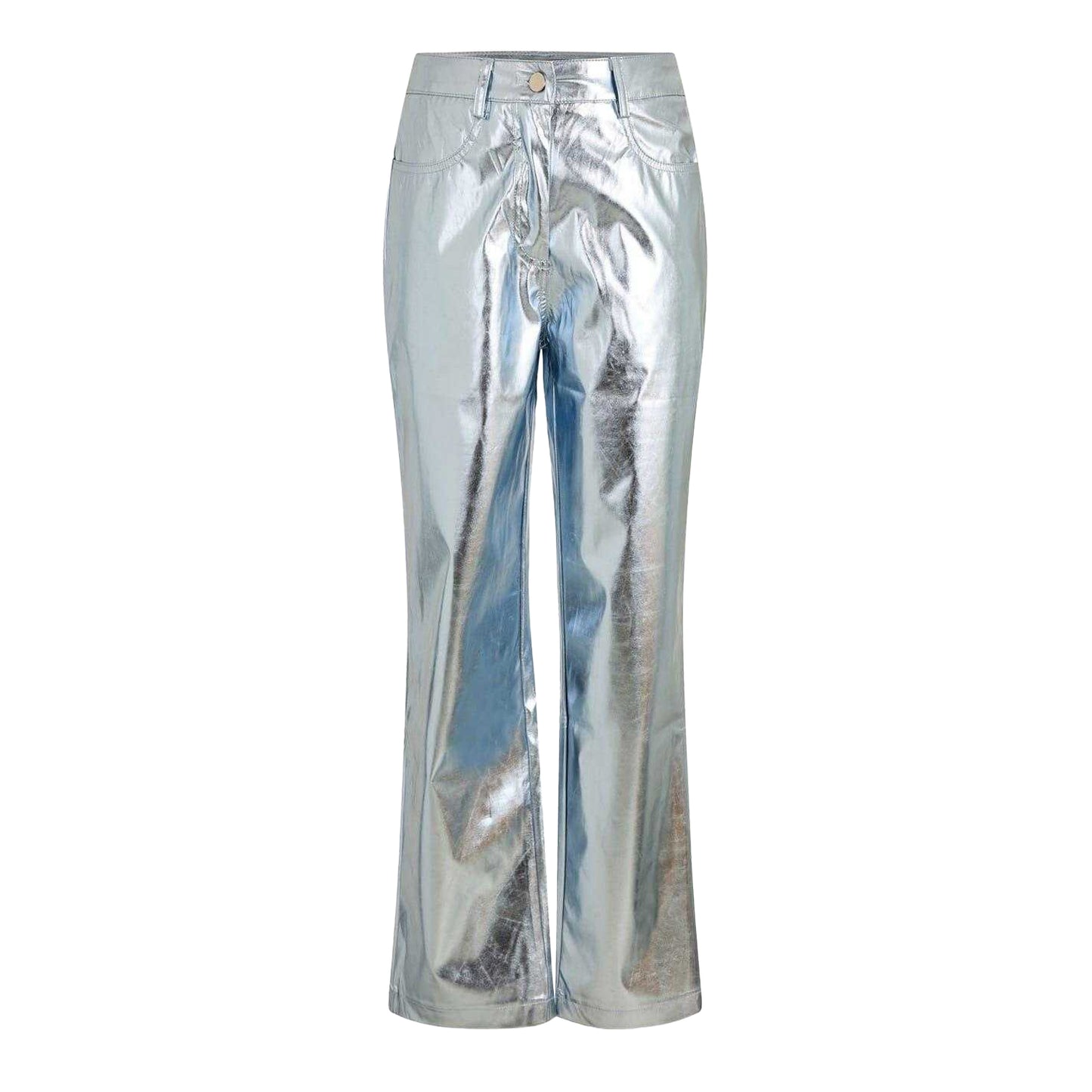 Blue - Front - AmyLynn Womens-Ladies Metallic Regular Trousers