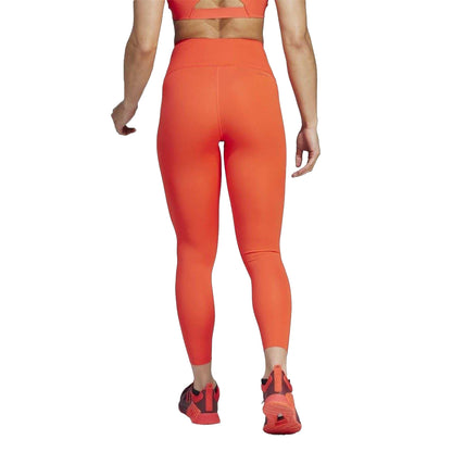 Red - Back - Adidas Womens-Ladies Optime 7-8 Leggings